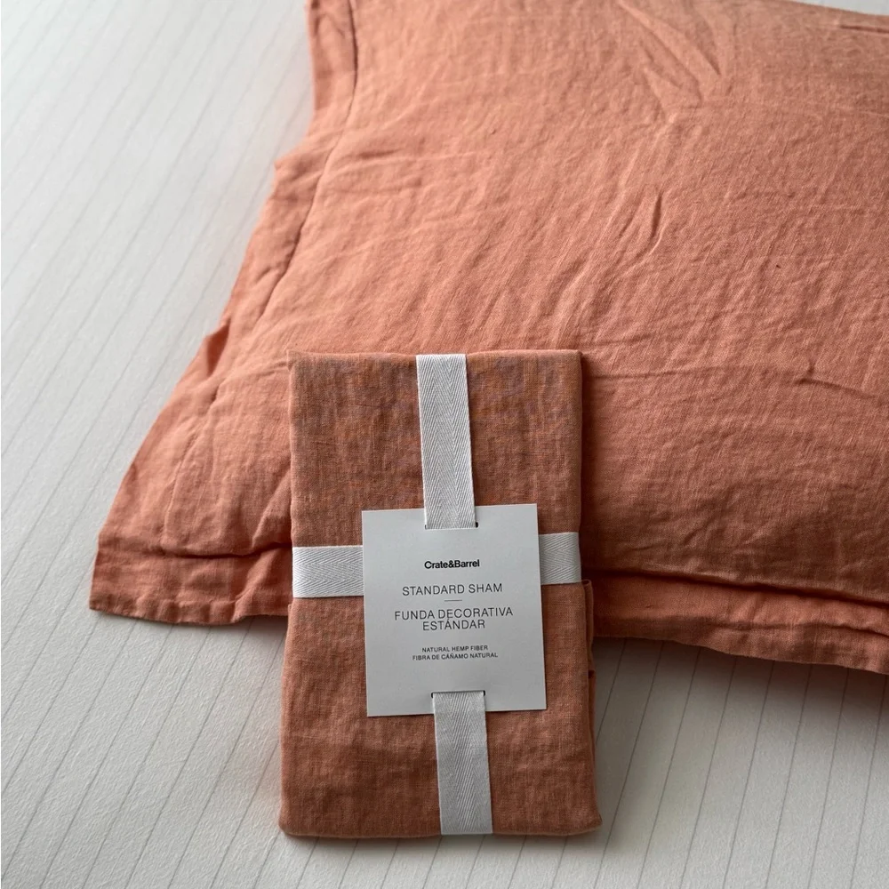Aire Natural Hemp Terracotta Standard Bed Pillow Sham Crate & Barrel